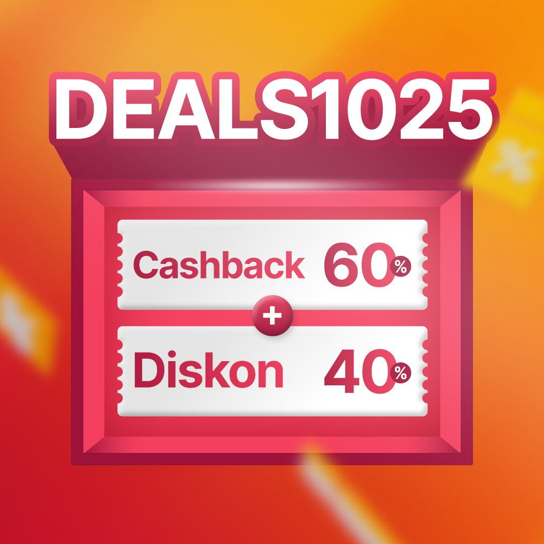 10.10 Deals! Cashback 60% + Diskon 40%