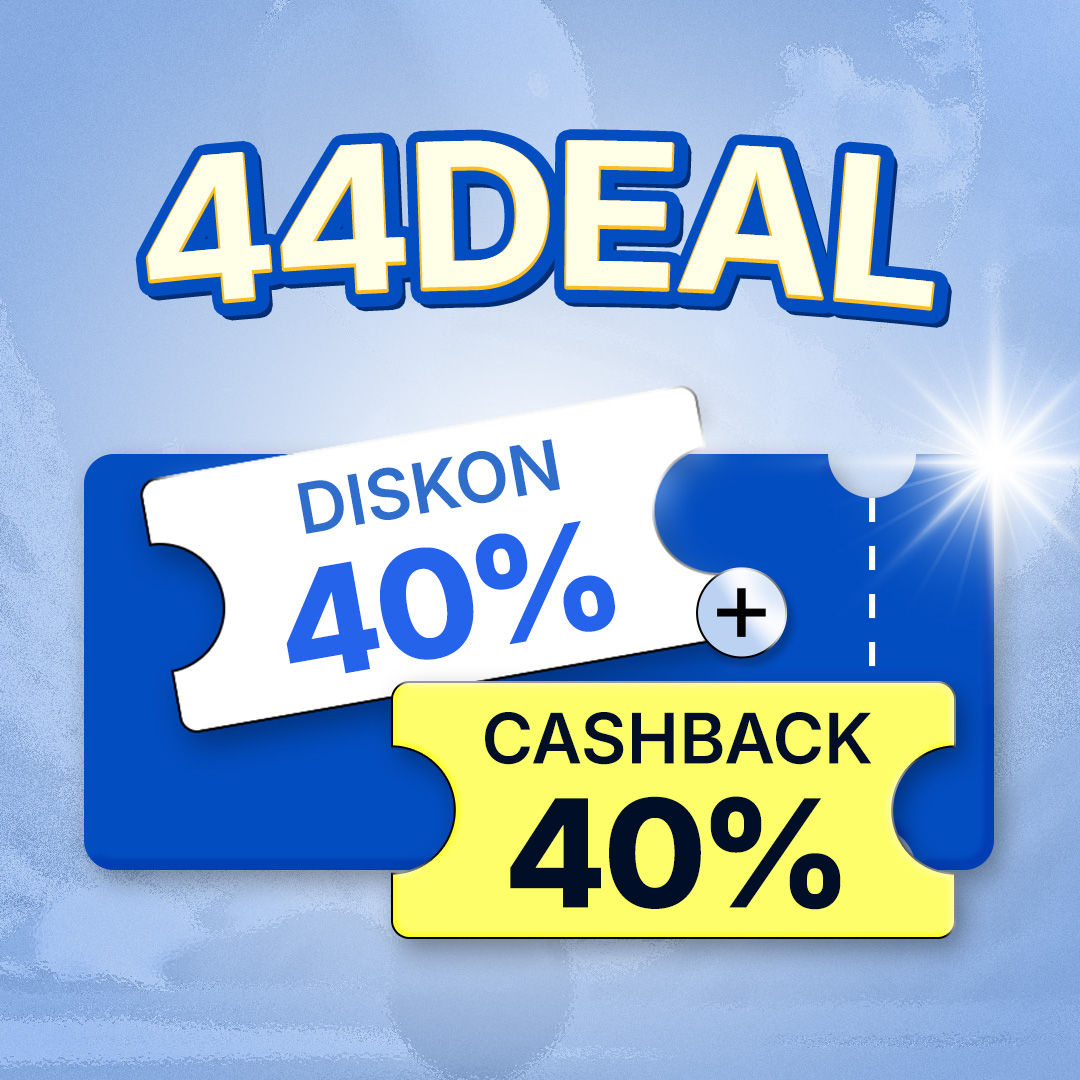 4.4 Super Deal! Diskon 40% + Cashback 40%