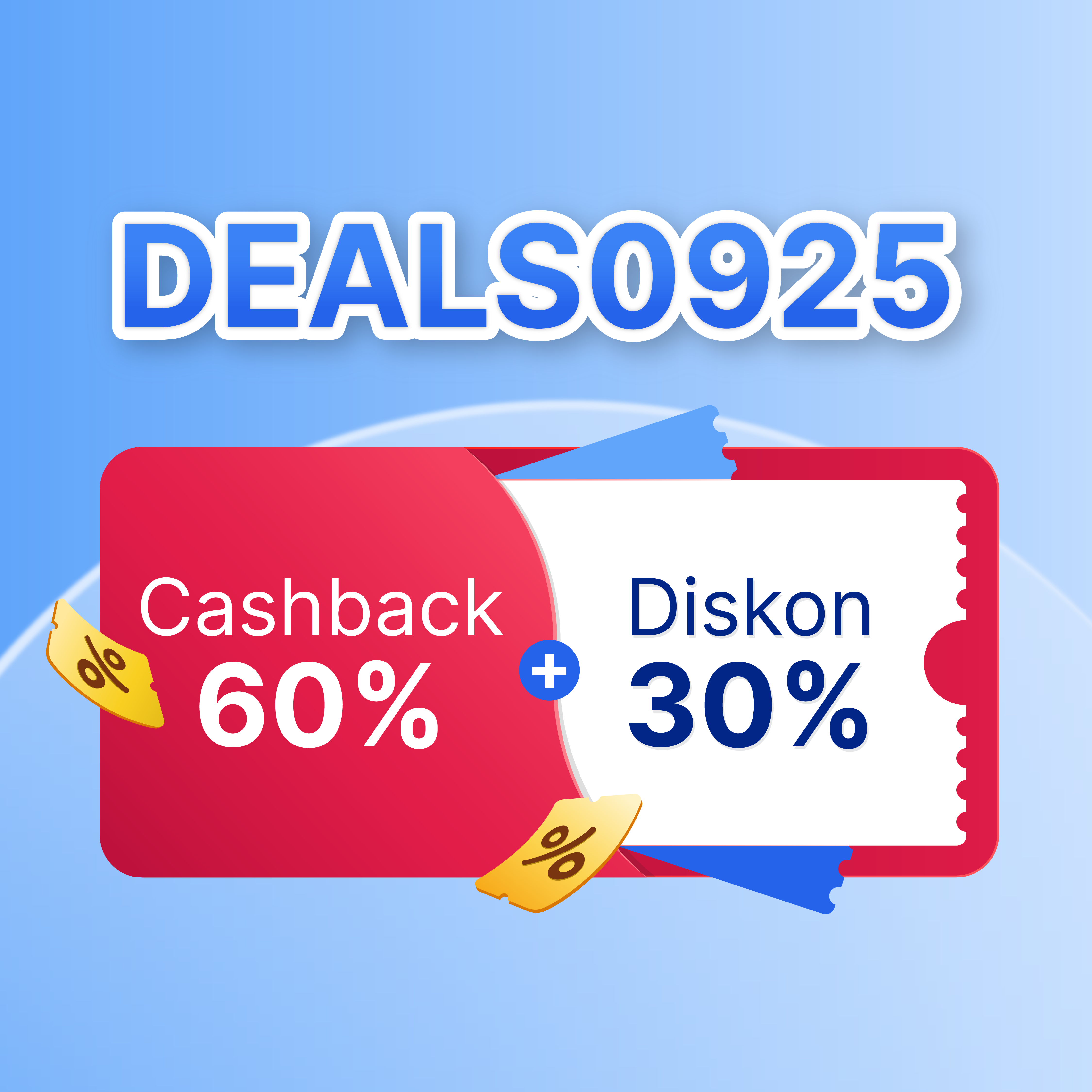 9.9 Spectacular Deals! Cashback 60% + Diskon 30%