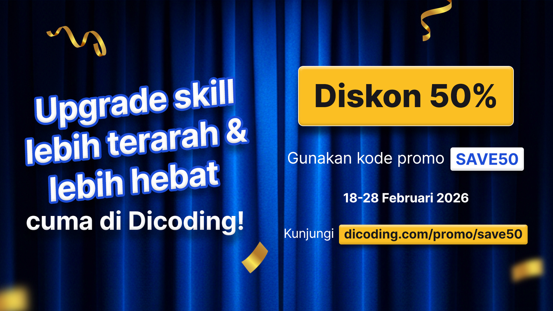 Belajar lebih hemat! Diskon 50% 