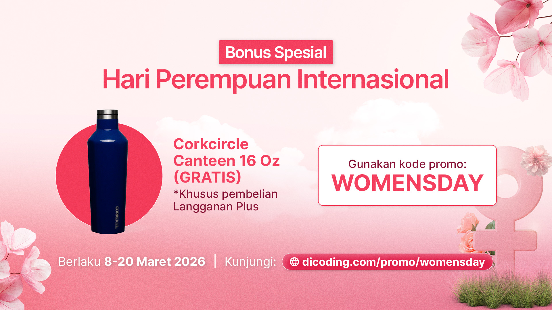 Bonus Corkcicle Canteen 16 Oz gratis khusus untukmu!