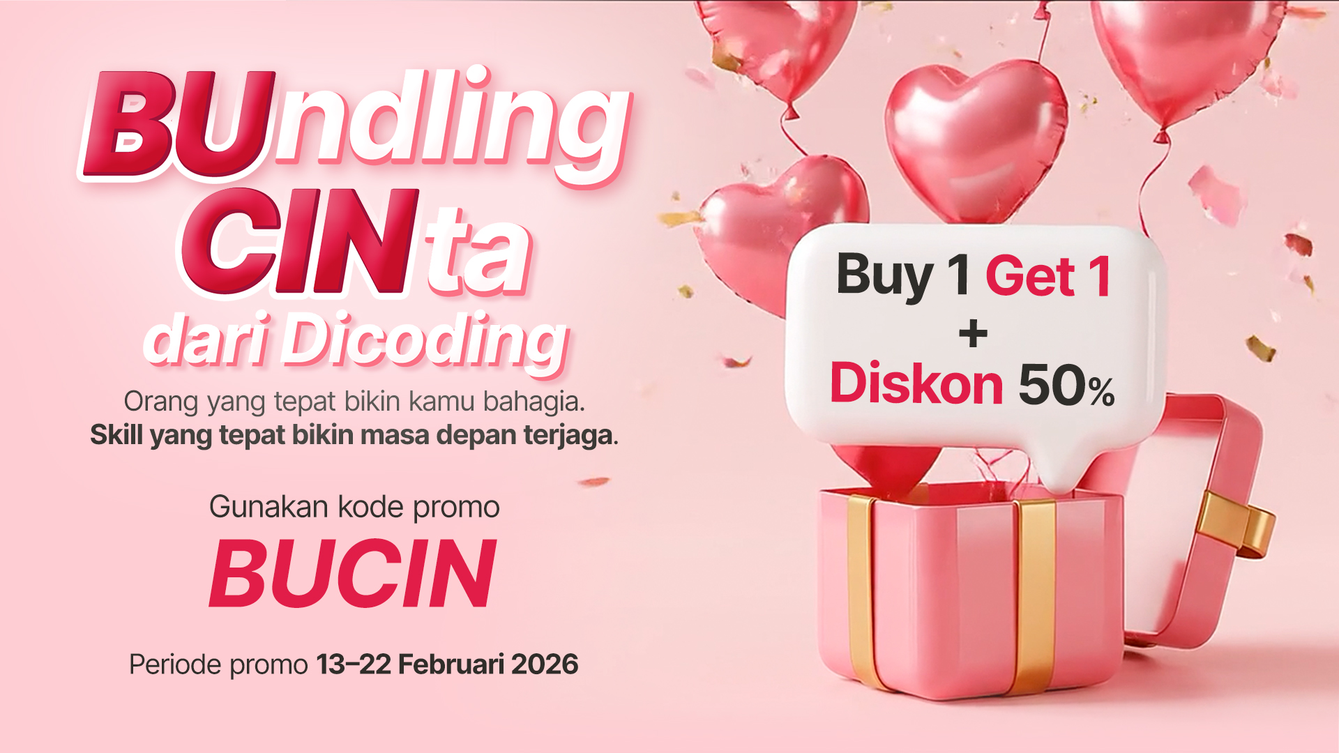 Bundling Cinta dari Dicoding! Buy 1 Get 1 + Diskon 50%