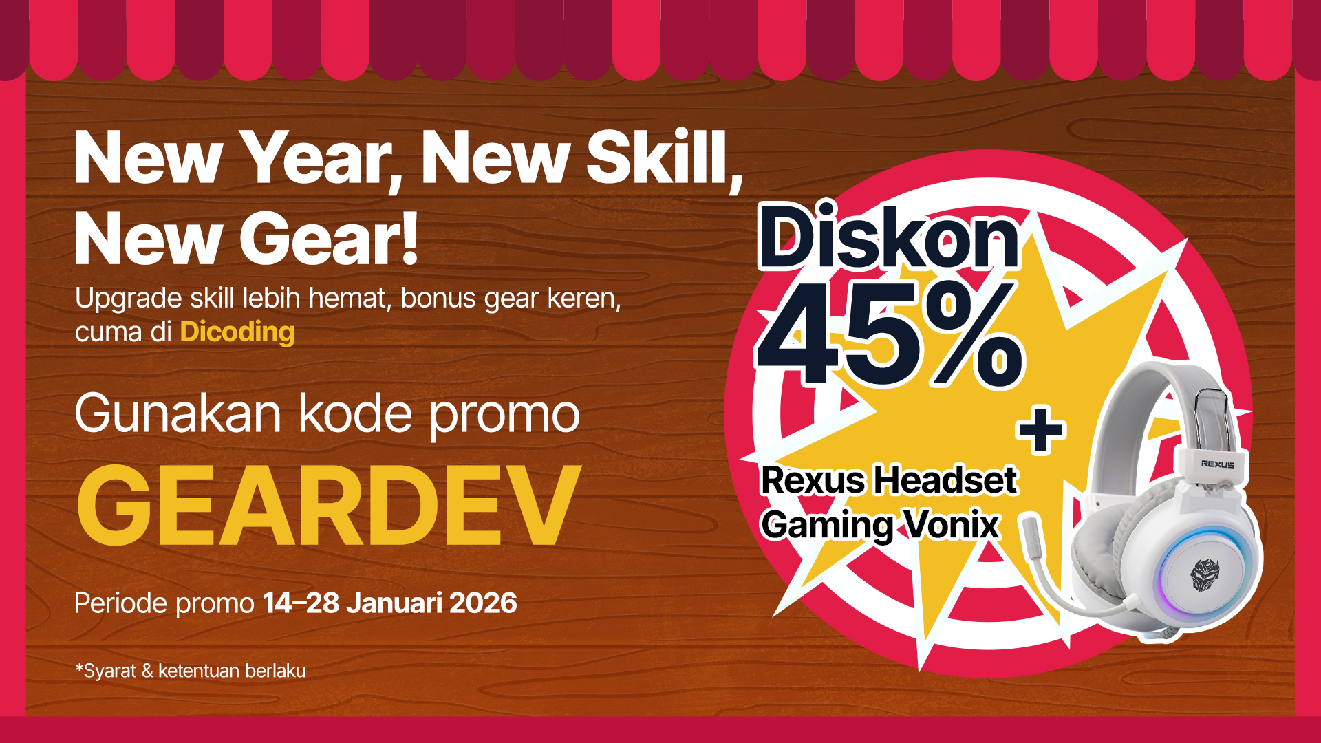 Diskon 45% + Bonus Rexus Headset Gaming Vonix