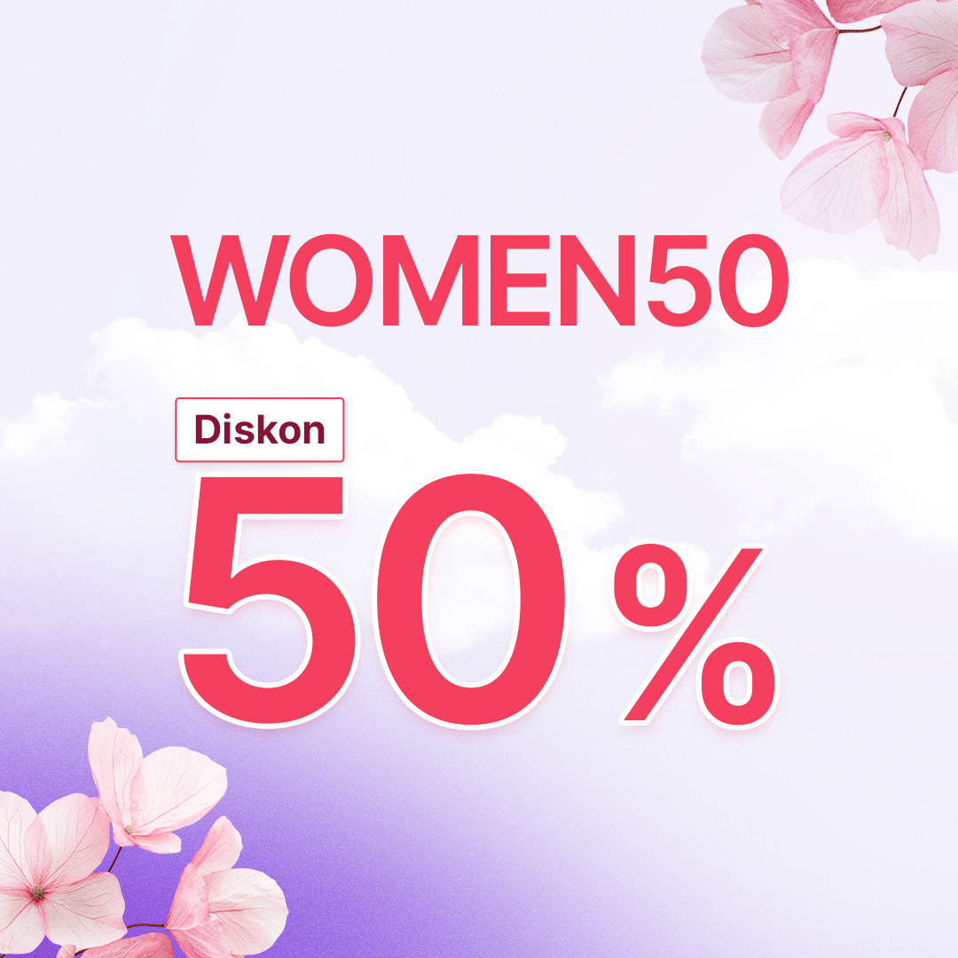 Diskon 50% dalam rangka Hari Perempuan Internasional