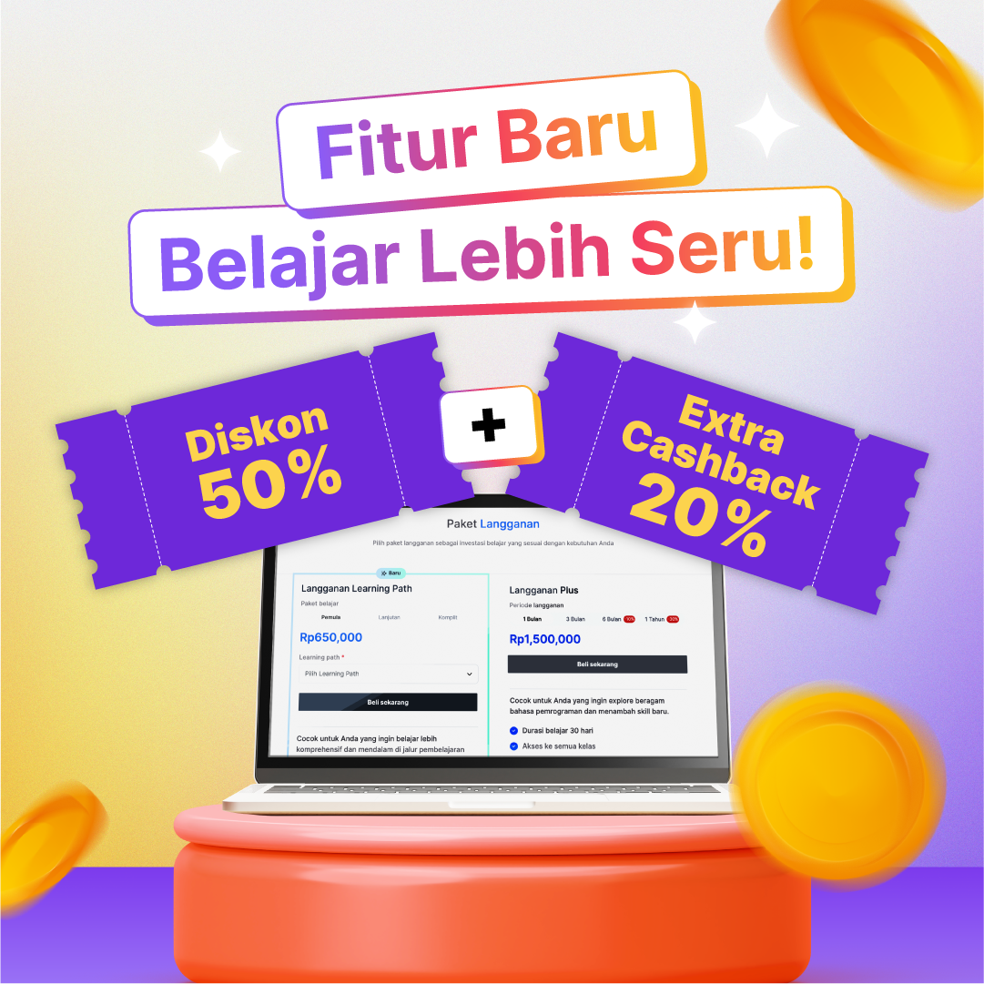 Diskon 50% + Extra Cashback 20%