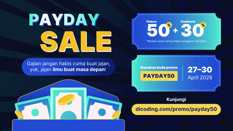 Payday Sale! Diskon 50% + Cashback 30%