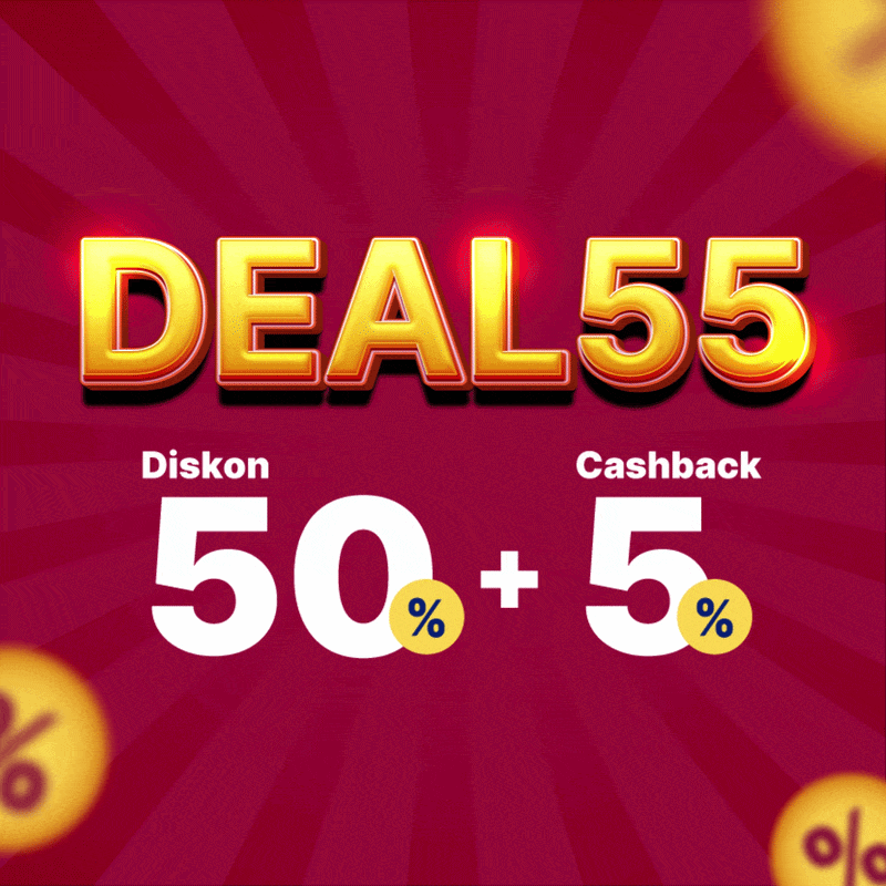 Spesial 5.5 Deal! Diskon 50% + Cashback 5%