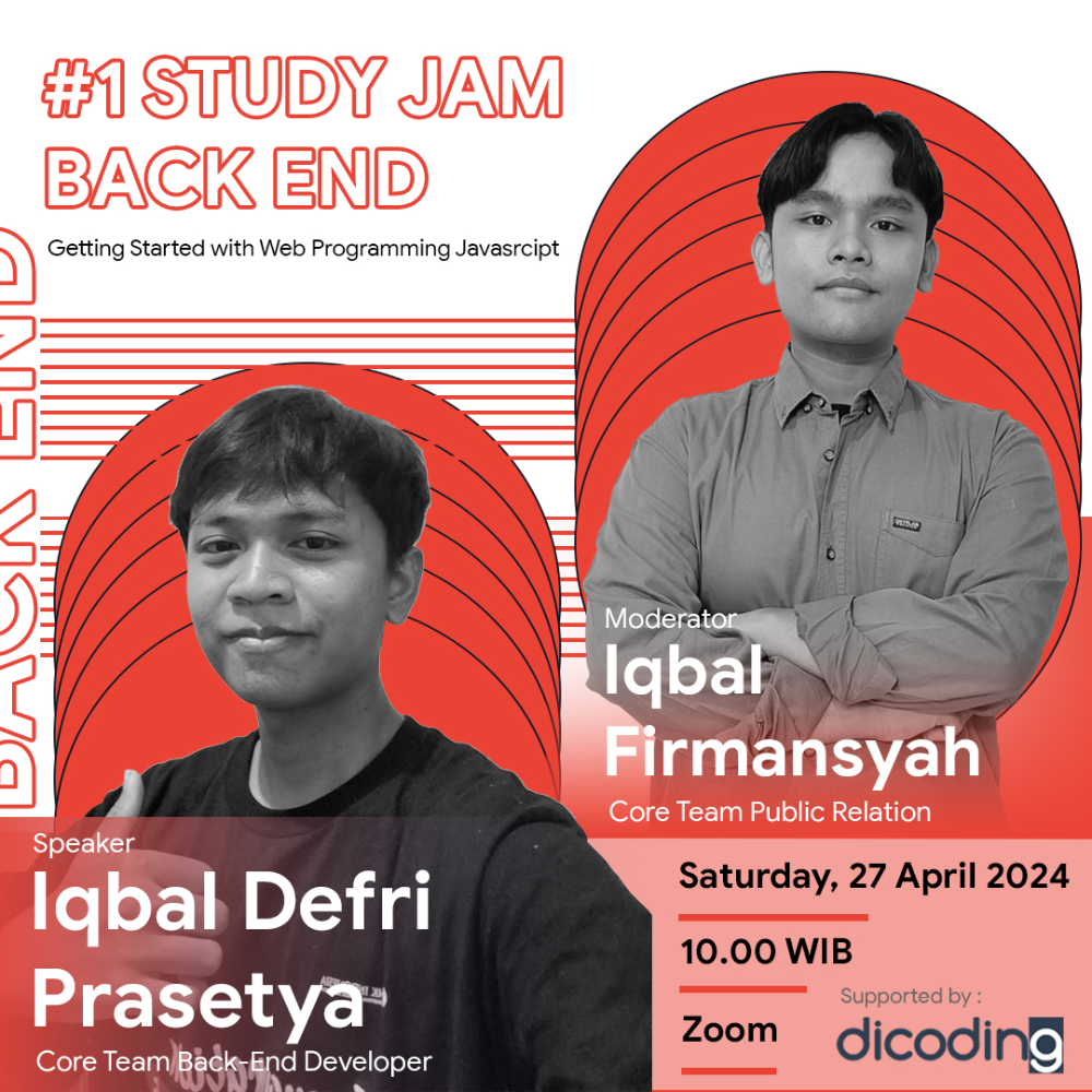 [ #1 Study Jam Back End : Getting Started with Web Programming JavaScript]