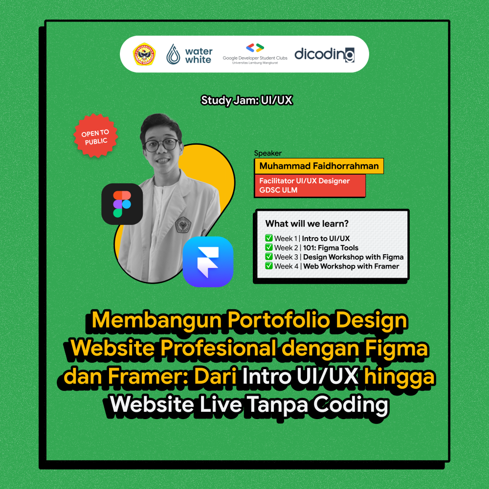 Membangun Portofolio Design Website Profesional dengan Figma dan Framer: Dari Intro UI/UX hingga Web Week 1