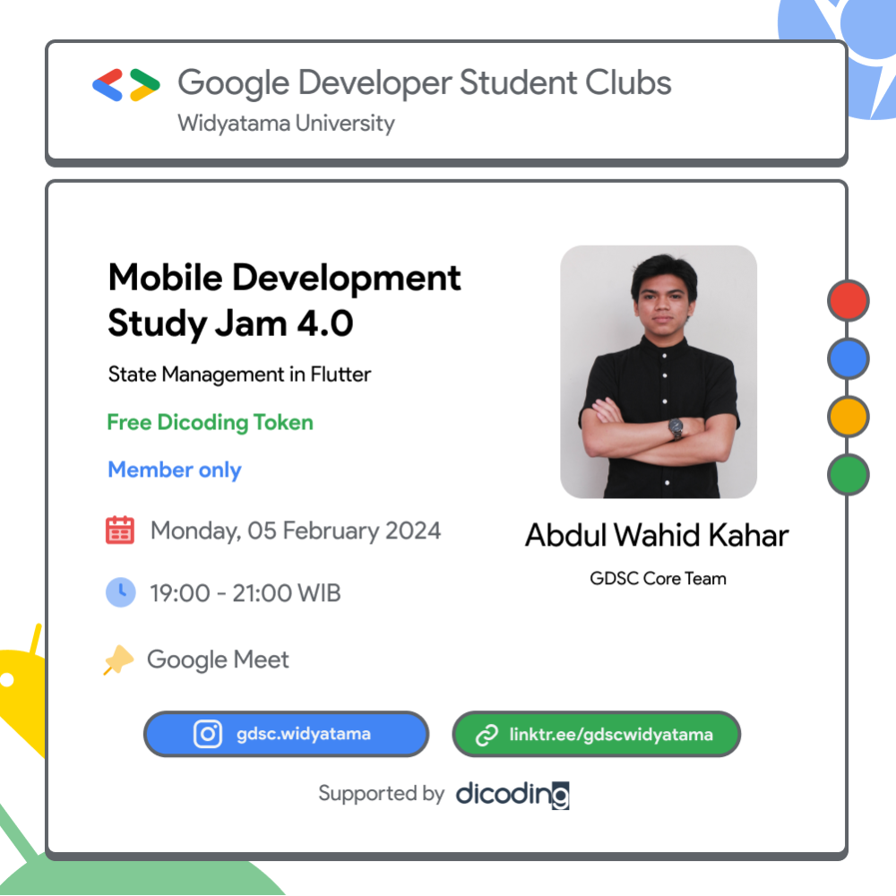 Mobile Development Study Jam 4.0 : State Management in Flutter