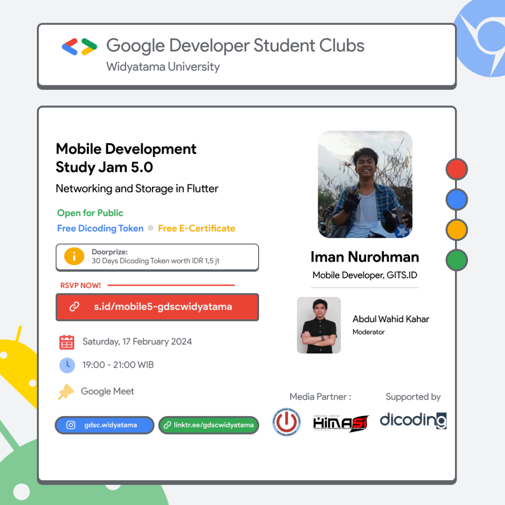 Mobile Development Study Jam 5.0 : Networking and Storage in Flutter