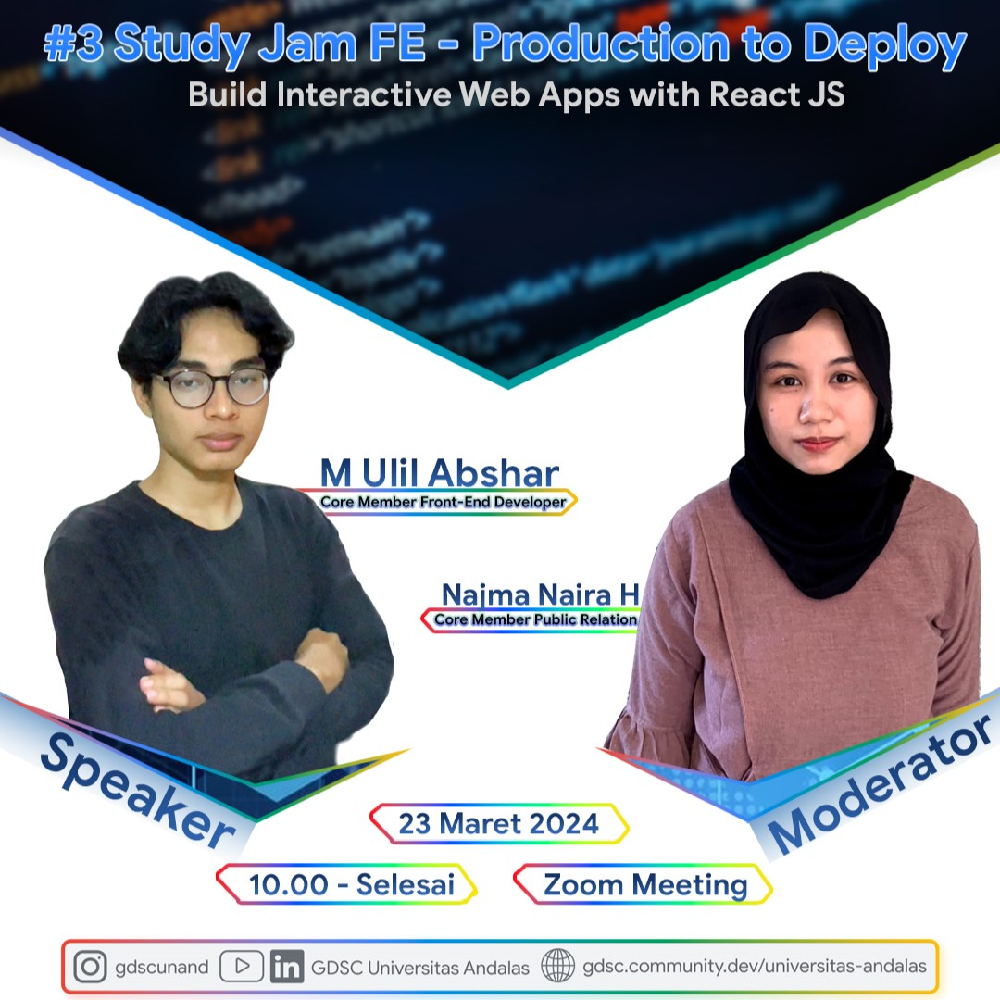  Study Jam FE - Production to Deploy: Build Interactive Web Apps with React JS