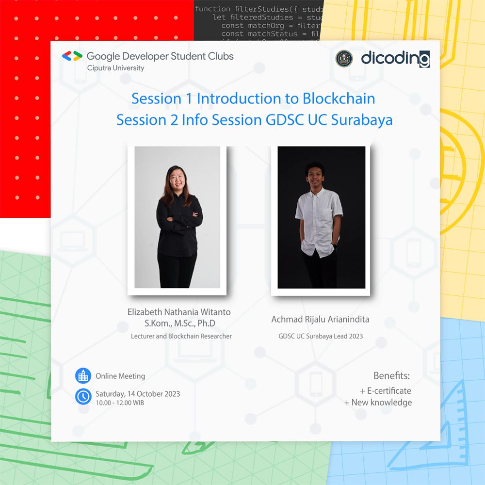 Introduction to Blockchain & Info Session GDSC UC Surabaya