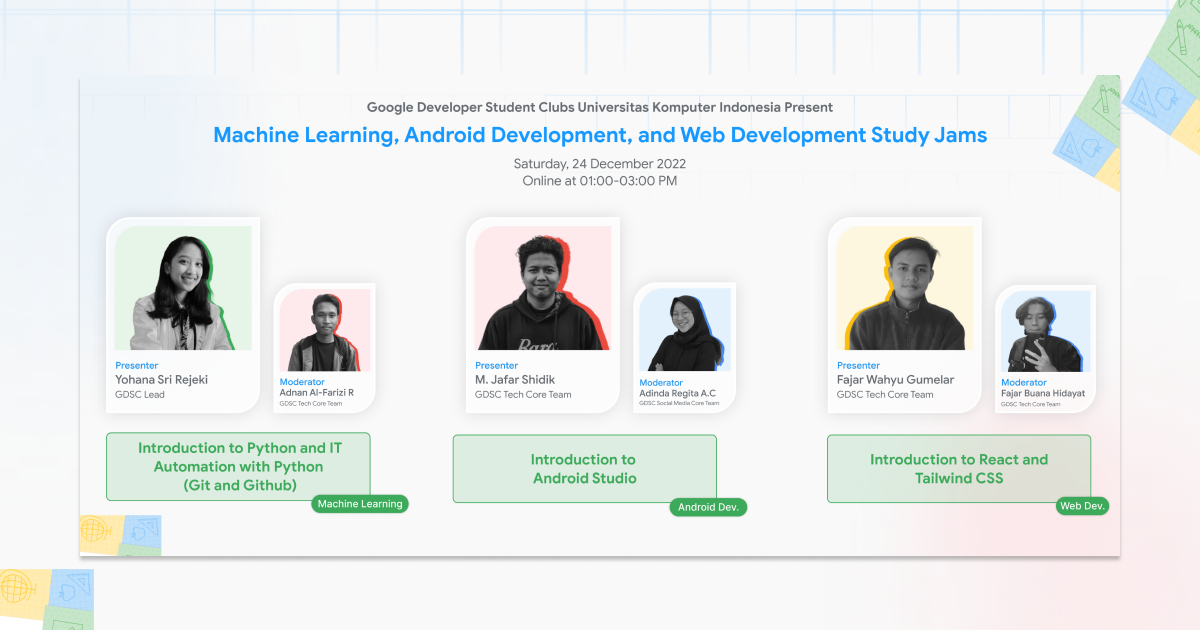 Machine Learning, Android Development, and Web Development Study Jams ...