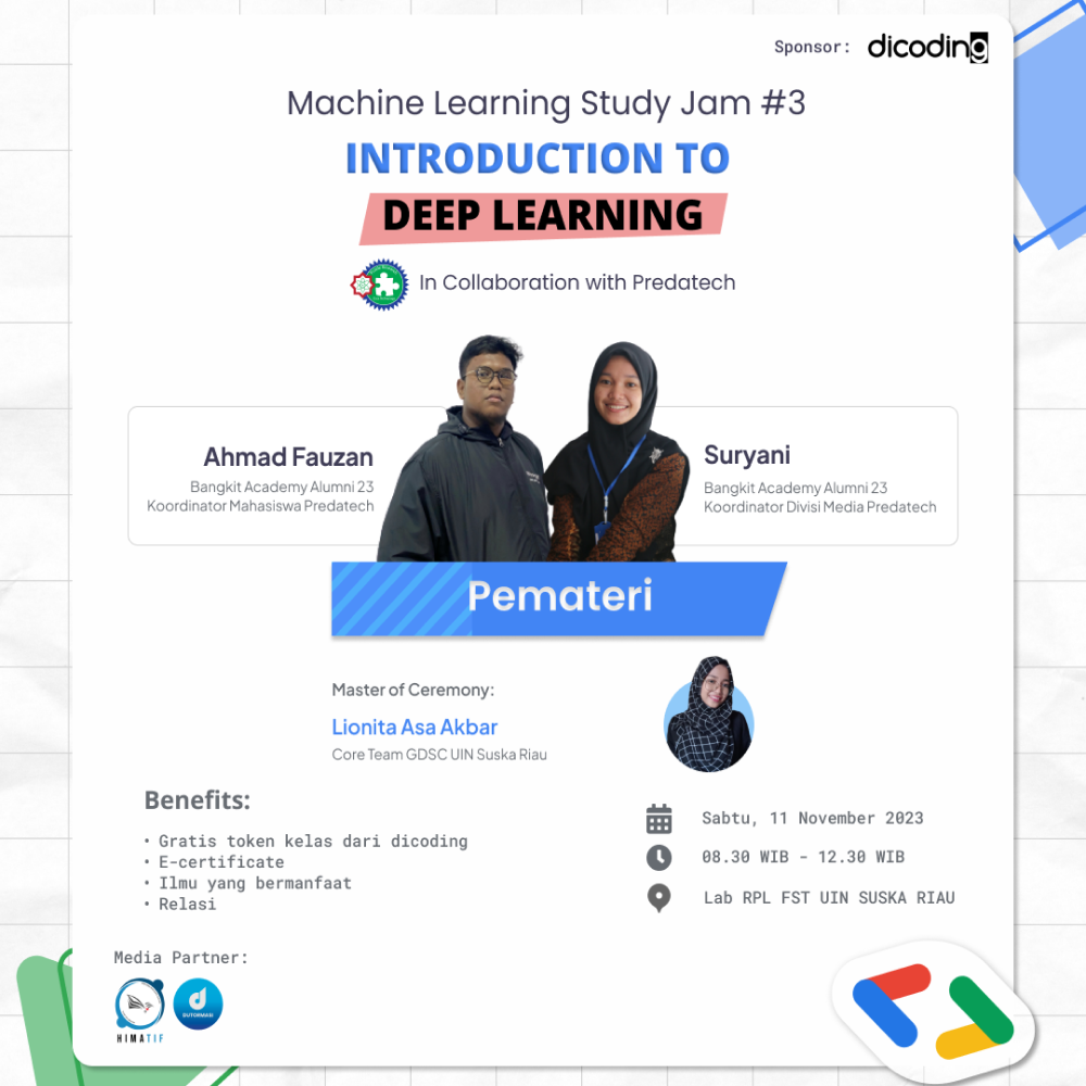 Machine Learning Study Jam #3 Introduction to Deep Learning