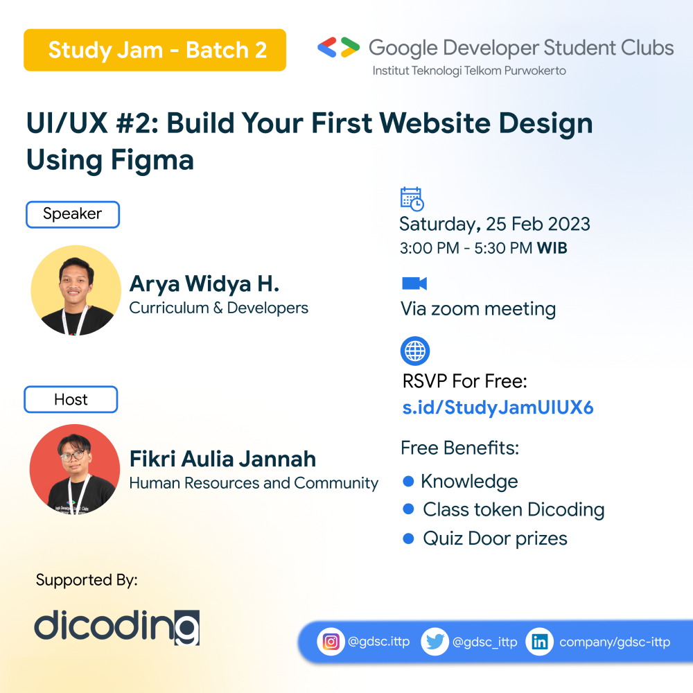 Study Jam - Batch 2 UI/UX #2: Build Your First Website Design Using Figma