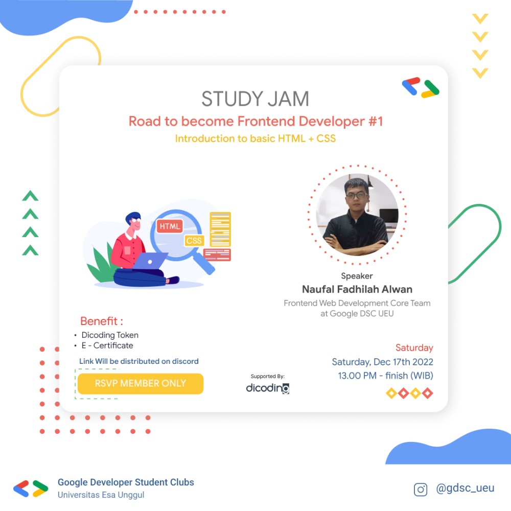 Study Jam - Road to Frontend Developer #1: Introduction to Basic HTML+CSS