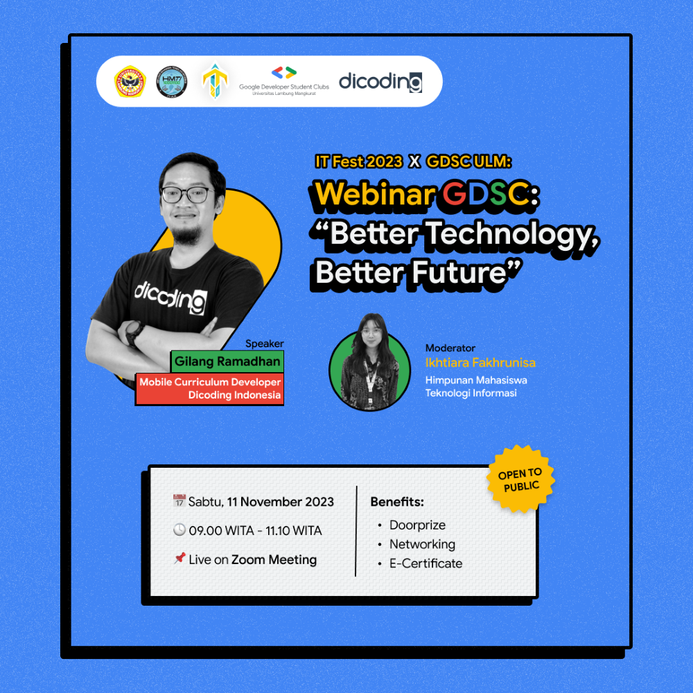 WEBINAR GDSC ULM X IT FEST 2023